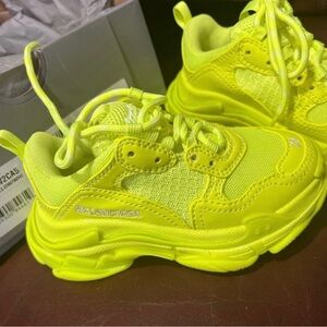 Balenciaga Kids Bright Yellow Sneakers